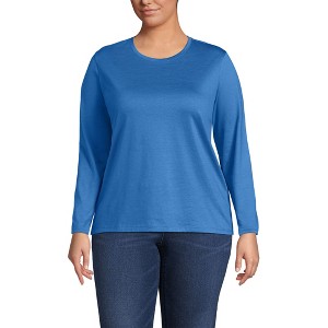 Lands' End Women's Relaxed Supima Cotton Long Sleeve Crew Neck T-Shirt - 1 of 4