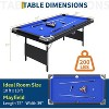 6ft Folding Pool Table, Portable Billiard Table with Adjustable Height, Game Table for Game Room, Man Cave & Basement, Blue - 2 of 4