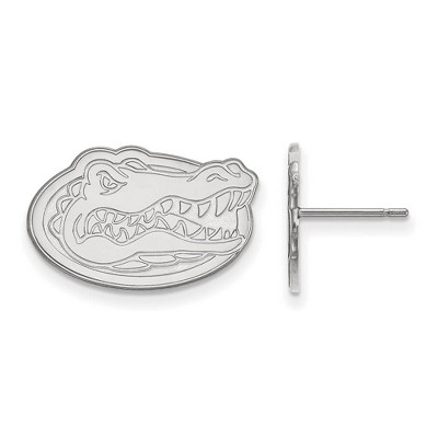 Black Bow Jewelry 10k White Gold Florida Gators NCAA Post Earrings