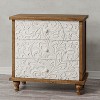 JIONJOY Vintage Floral 3-Drawer Dresser - Farmhouse Nightstand with Embossed Flower Details - 2 of 4