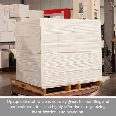 PSBM 1 Roll Opaque White Machine Length Hand Stretch Wrap, 20 in. x 5000 Ft. x 80 Ga