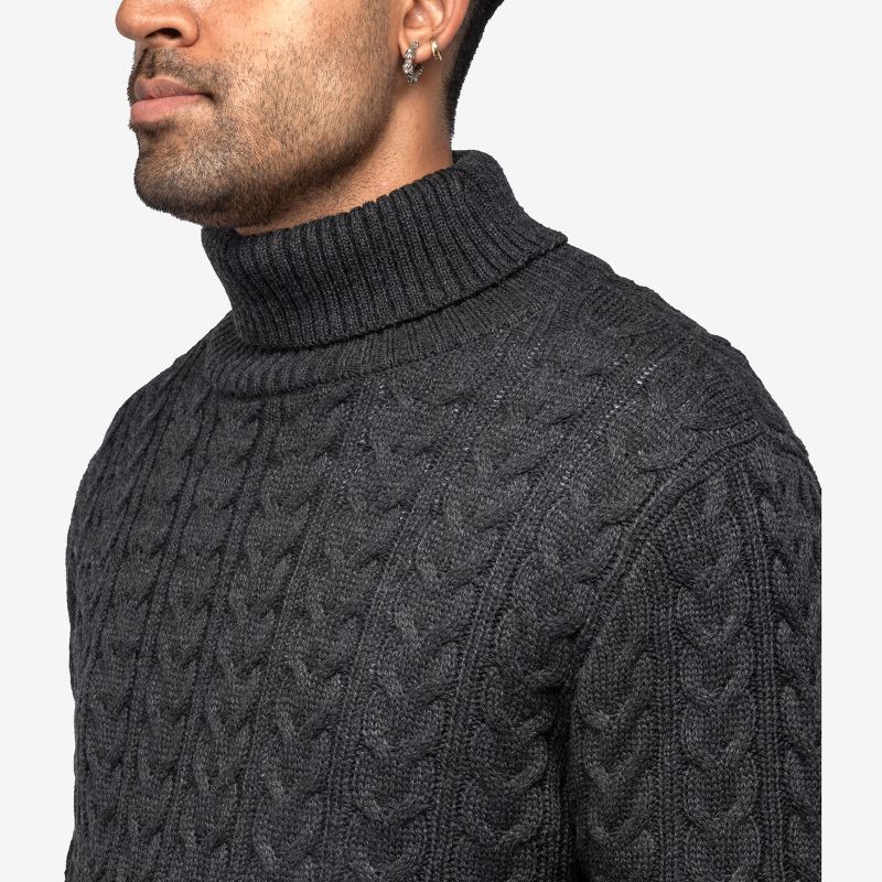 X RAY Men's Cable Knit Roll Neck Sweater(Available in Big & Tall), 4 of 6