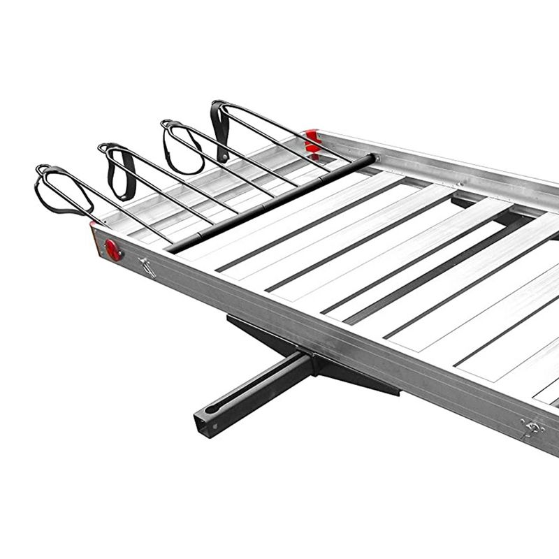 Tow Tuff TTF-2762ACBR Heavy Duty 2-in-1 Aluminum Adjustable Automotive Cargo Luggage Carrier with Bike Hitch Rack, 500 Pound Load Capacity, 3 of 7