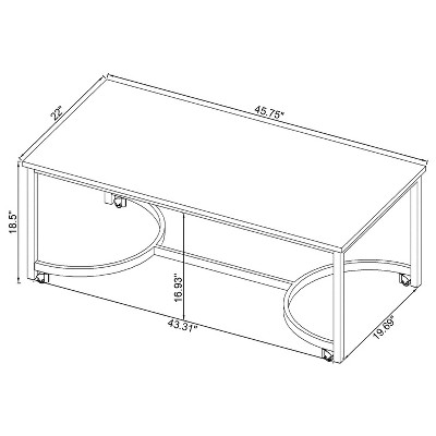 Contemporary Mobile Rectangular Coffee Table in Faux Marble and Satin Nickel