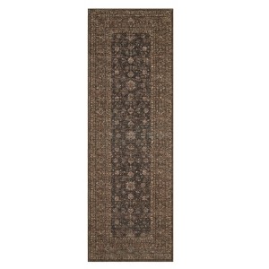 Vintage Distressed Floral Print Living Room Bedroom Rugs, Retro Accent Oriental Floor Carpet for Dining Room Home Office - 1 of 4