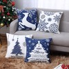 Christmas Throw Pillow Covers Set of 4, Xmas Square Linen Pillowcase Cushion Cover, Winter Holiday Decor Decorations for Couch Sofa Bed - 2 of 4