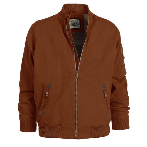 Gioberti Men s 100 Cotton Sportwear Full Zipper Twill Bomber Jacket Copper L Target