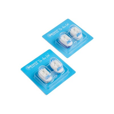 GO SMILE On The Go Sonic Blue Replacement Brush Heads - 4ct