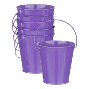 Unique Bargains Garden Galvanized Versatile Durable Bucket with Handle 6 Pcs - 1 of 4