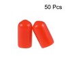 Unique Bargains Rubber Vinyl Round Tube Bolt Thread Protectors End Caps Cover Red 50 Pcs - 2 of 4