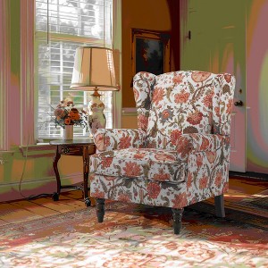 Erommy Fabric Accent Chair, Modern Upholstered Armchair with Solid Leg, Leisure Single Sofa Chair for Living Room Bedroom Reading and Studio - 1 of 3