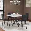 KTMBDW Square Dining Table Set, Modern Square Dining Table with 4 Black Chair, Faux Marble Tabletop and Iron Legs, Coffee Table for Dining Room - 2 of 4