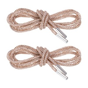 Unique Bargains Shoe Accessories Replacement Bling Crystal Rhinestone Laces 2 Pcs - 1 of 4