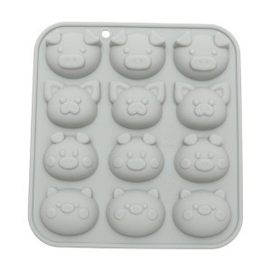 Unique Bargains Chocolate Mould 12-Cavity Pig Varieties Candy Mould Hand Wash Gray 5.59"x5.16"x0.63" 1 Pc - 1 of 4