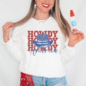 Simply Sage Market Women's Graphic Sweatshirt Howdy America - 1 of 4