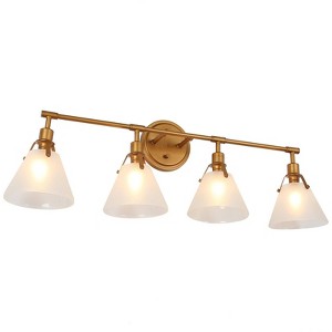 LNC Nero Modern Vanity Lights,Brushed Gray and Antique Gold/Antique Gold and Opal Glass, 2 Light/ 3 Light/4 Light - 1 of 4