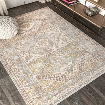 Darija Ornate Geometric Medallion Area Rug  - JONATHAN Y