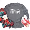 Simply Sage Market Women's Hello Christmas Trees Long Sleeve Garment Dyed Tee - 3 of 4