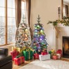NicBex 3ft Prelit Snow Flocked Artificial Christmas Trees Set of 2 with 220 Branch Tips and 180 LED Lights for Indoor Decor, White - 3 of 4