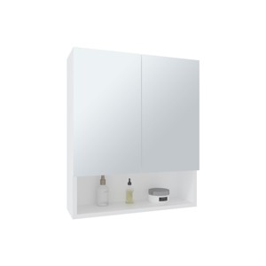 GlasFlength Decorative Wall Mirrors Wall Art Bathroom Decor Cabinet Open Storage Cabinet Mirrors for Bathroom Wall, White, 5.9"*19.7"*23.3" - 1 of 4