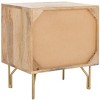 Lily 1 Shelf 1 Drawer Nightstand - NST9006 - Natural/Brass - Safavieh - 4 of 4