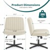RISOKEYS Armless Wide Desk Chair With Criss Cross Legs,No Wheels, Swivel Vanity Height Adjustable Fabric Modern Computer Task Seating For Home - 3 of 4