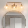 DORESshop 27 In. 3-Light Brushed Nickel Vanity Light with Clear Glass Shades, Elegant Bathroom Wall Sconce for Vanity or Mirror - 2 of 4