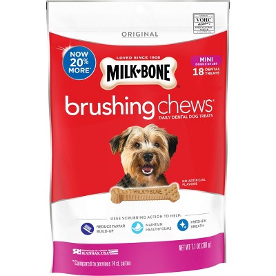 Milk-Bone Brushing Chews Daily Chicken Dental Dog Treats Mini