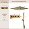 CASAINC 4-Spray Dual Shower Heads 16 Inches Ceiling Mount Fixed and Handheld Shower Head 64 Color Lights 2.5 GPM - 4 of 4