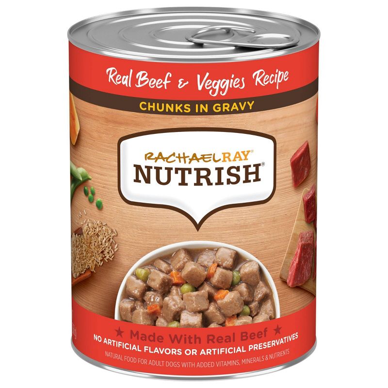 Rachael Ray Nutrish Chunks in Gravy Wet Dog Food with Vegetables &#38; Beef Flavor - 13oz, 1 of 11