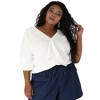 Agnes Orinda Women's Ruffle Smocked Short Sleeve V Neck Casual Summer Blouses - 3 of 4