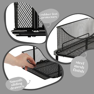 Sorbus 2 Tier Baskets with Mesh Sliding Drawers - Ideal Cabinet, Pantry, Under the Sink, etc - Great for Bathroom, Kitchen, Office, etc. — фото 5