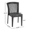 Set of 2 Stackable All-Weather Outdoor Chairs with PE Plastic & Iron Frame, 400lb Capacity, Easy-Clean Surfaces, Space-Saving Design-Cuddlewood - 4 of 4