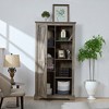 74"H Wood Tall Farmhouse Rustic Barn Door Storage Cabinet with Adjustable Shelves and Open & Hidden Storage for Kitchen - 2 of 4