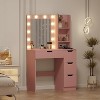 Vanity Desk with Mirror, Modern Makeup Vanity Table with 4 Drawers and 3 Storage Shelves Dressing Table for Bedroom, Dressing Room, Cloakroom - 4 of 4