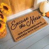 Evergreen 16 x 28 Inches Excuse the Mess Door Mat | Non-Slip Rubber Backing | Dirt catching Natural Coir | Indoor and Outdoor Home Decor - 2 of 4