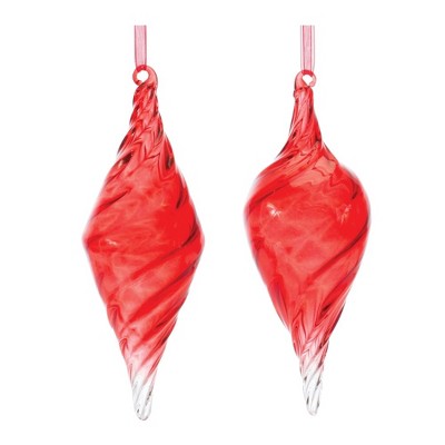 Melrose Swirl Glass Drop Ornament (Set of 12)