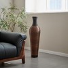 Gulches 39 "tall standing designer floor vases with elegant two-tone dark brown finishes for decorating living rooms, bedroom - 4 of 4