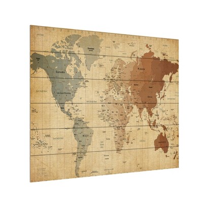 Trademark Fine Art -Michael Tompsett 'Time Zones World Map' Multi Panel Art Set
