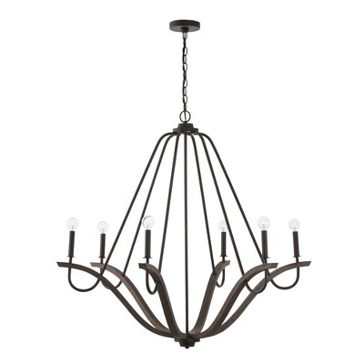 Capital Lighting Clive 6 - Light Chandelier in  Carbon Grey/BlackIron
