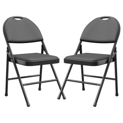 Folding Chairs Set of 2/4/6, Metal Foldable Chair with and Non-Slip Feet Pads