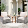 Buenhomino 3-Piece Outdoor PE Wicker Chair & Table Set – 2 Lounge Chairs & Side Table with Cushions, All-Weather Patio Seating Set - 2 of 4