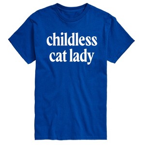 Men's - Instant Message - Childless Cat Lady White Short Sleeve Graphic T-Shirt - 1 of 4