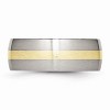 Black Bow Jewelry Stainless Steel & 14K Gold Inlay, 8mm Satin Unisex Band - 3 of 4