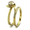 Slickblue Women's Valentine's Day Heart Ring Set in Gold Stainless Steel with Clear CZ, Sizes 5-10 - 4 of 4