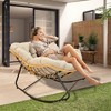 Gulches Larger Indoor Outdoor Egg Rocking Chair - 450lbs Capacity, Rattan Wicker Papasan Lounge Chair, Ergonomic Decor Gift - 4 of 4