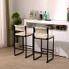 HDZNVF Paper Rope Woven Bar Stools Set of 2 - 2 of 4