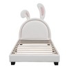 ALEXOUN Upholstered Leather Platform Bed with Rabbit Ornament and Headboard Wood & Slats,Designed for Kids Toddlers Boys Girls - 4 of 4