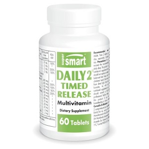 SuperSmart Daily 2 Timed Release - Patented 32-in-1 Multivitamin Formula - with Vitamins, Minerals, Nutrients | Non-GMO & Gluten Free - 60 Tablets - 1 of 1