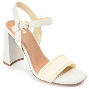 Journee Collection Womens Skiler Tru Comfort Foam Open Square Toe Block Heel Sandals White 10 - 1 of 4